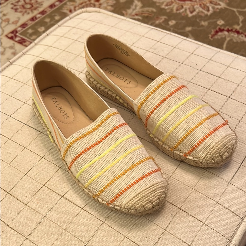 Talbots Orange and Yellow Espadrilles Slip-On Shoes/Size 6